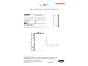 Specification Sheet - Kado Lux Framed Shower Panel + Support Bar 1200mm Matte Black