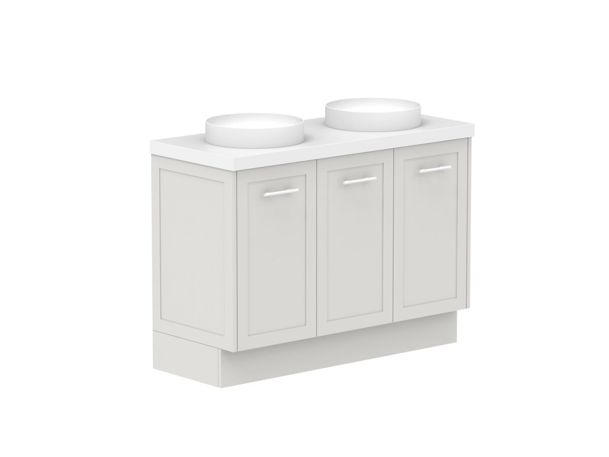 Supporting Image - Kado Lux All Door 1200mm Double Bowl Floor Mount 50mm Top