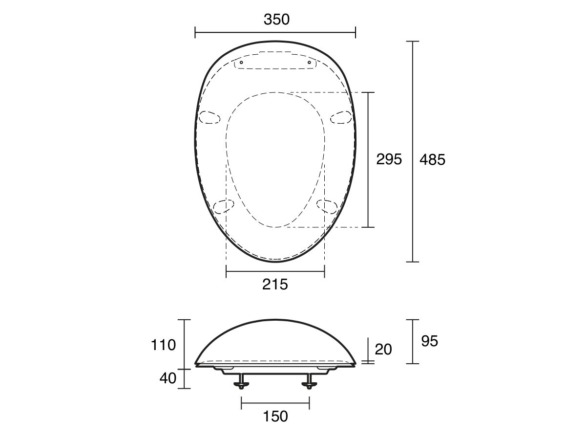Technical Image - LAUFEN Alessi Soft Close Seat