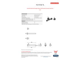 Specification Sheet - Scala Wall Bath Set Straight 250mm PVD Brushed Gunmetal Lead Free