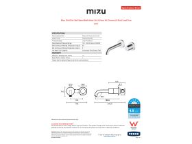 Specification Sheet - Mizu Drift Dial Wall Basin/Bath Mixer Set 2-Piece Kit Chrome (6 Star) Lead Free