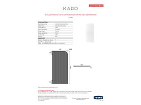 Specification Sheet - Kado Lux Frameless Curved Left Fluted Panel with Wall Clips 1000mm Chrome