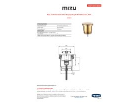 Specification Sheet - Mizu Drift Universal DN40 Pop Up Plug & Waste Brushed Gold