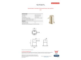 Specification Sheet - Scala Hob Basin / Sink Mixer PVD Brushed Platinum Gold Lead Free
