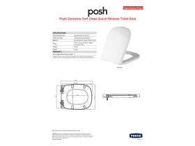 Specification Sheet - Posh Domaine Soft Close Quick Release Toilet Seat White