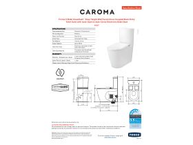 Specification Sheet - Forma II Bidet Cleanflush Close Coupled Back to Wall Back Entry Overheight Toilet Suite (4 Star)