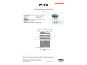Specification Sheet - Mizu Plug & Waste 40mm Push/Plug Chrome