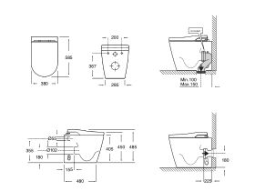 Roca In-Wash Inspira Rimless Back To Wall Pan with Heated Seat (4 Star)