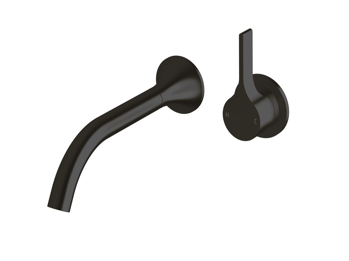 Sussex Oria Wall Bath Mixer Outlet System 215mm PVD Matte Black