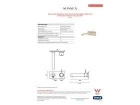 Specification Sheet - Sussex Scala Bath Mixer Outlet System Straight 200mm Right Hand PVD Brushed Platinum Gold Lead Free