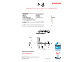 Specification Sheet - Milli Etch Shower Mixer Tap System with Hand Shower Brushed Nickel (3 Star)