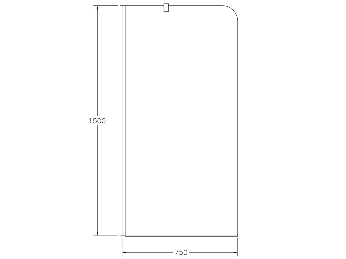 Posh Domaine Fixed Single Bath Panel 8mm Chrome