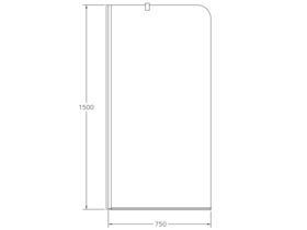 Posh Domaine Fixed Single Bath Panel 8mm Chrome