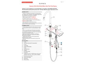 Installation Instructions - Sussex Oria Sink Hob Mixer Set Pull Out Spray Lead Free