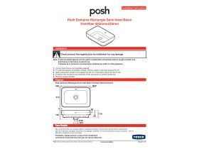 Installation Instructions - Posh Domaine Rectangle Semi Inset Basin with Overflow 450mm x 310mm White