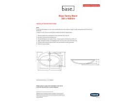Installation Instructions - Base Vanity Basin 560 x 480mm White