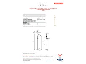 Specification Sheet - Sussex Scala Floor Mounted Bath Mixer Tap Curved Outlet Trimset LUX PVD Brushed Platinum Gold