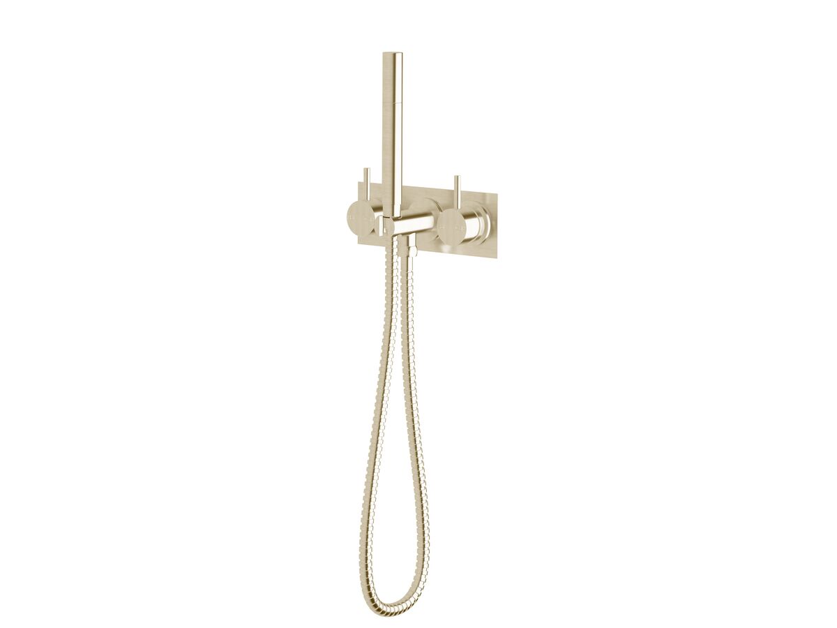 Sussex Scala Dual Mixer Tap Handshower System LUX PVD Brushed Platinum Gold (3 Star)