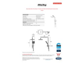 Specification Sheet - Mizu Soothe Short Twin Shower 3 Function with Water Inlet Wall Bracket Chrome (5 Star)