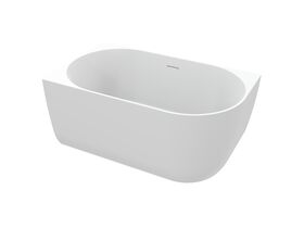 Supporting Image 2 - Posh Solus Back to Corner Freestanding Bath 1300mm Left Corner with Overflow Matte White - Perspective View