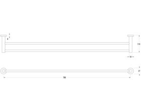 Sussex Pure Double Towel Rail 780mm