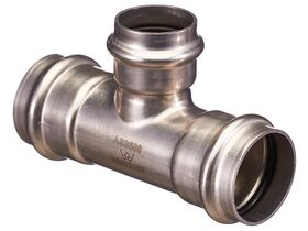 >B< Press Stainless Steel Reducing Tee 35mm x 28mm x 35mm