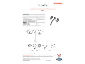 Specification Sheet - Sussex Oria Cross Wall Bath Set 215mm PVD Brushed Gunmetal
