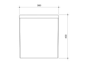 Technical Drawing - Caroma Forma II Cleanflush Close Coupled Back to Wall Bottom Inlet Cistern (4 Star)
