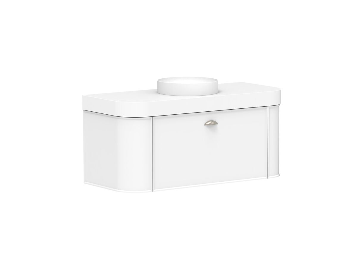 Supporting Image 2 - Kado Era Double Curve All Drawer 1200mm Wall Hung Vanity Centre Basin 90mm Durasein Top Matte White