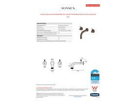 Specification Sheet - Sussex Scala Nova Wall Basin/Bath Set 150mm PVD Brushed Bronze (5 Star) Lead Free