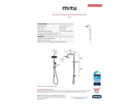 Specification Sheet - Mizu Bloc Twin Waterrail Brushed Nickel (3 Star)
