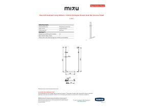 Specification Sheet - Mizu Drift Assisted Living 300mm x 1185mm 90 Degree Shower Grab Rail Chrome Plated