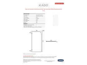 Specification Sheet - Kado Lux Frameless Curved Panel with Wall Clips Clear Glass 1000mm Brushed Gunmetal
