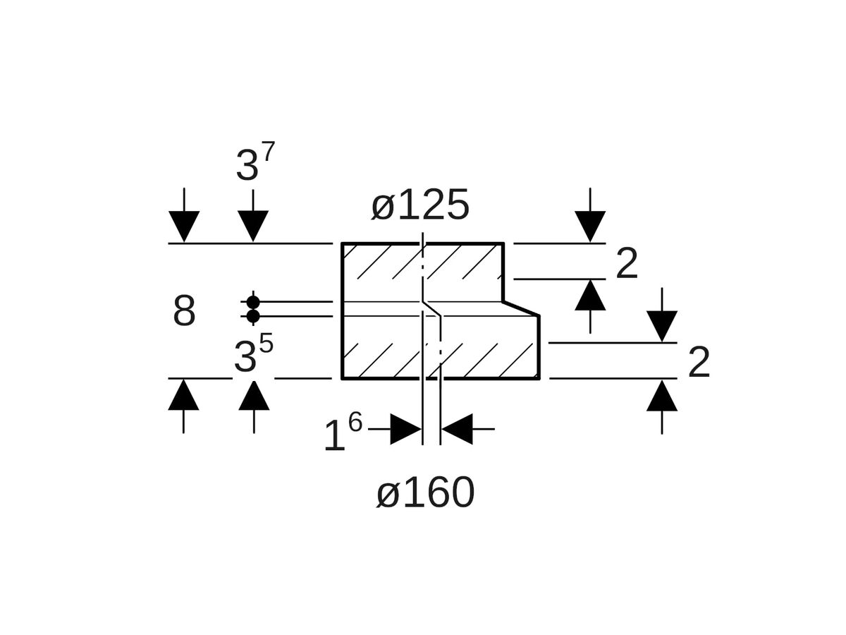 Geberit Short Eccentric Reducer 160mm x 125mm