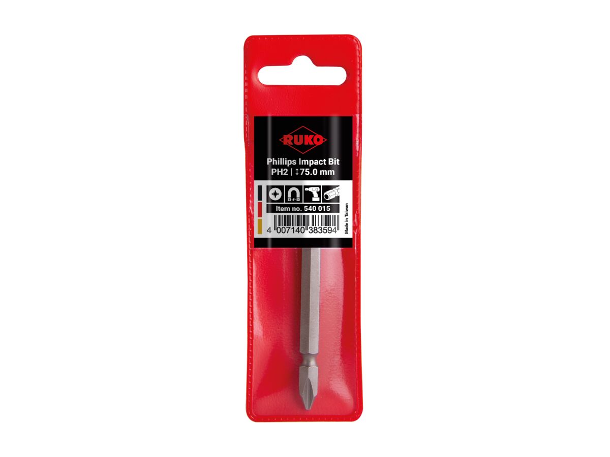 Ruko Phillips Impact Screwdriver Double Ended Bit #2 x 75mm