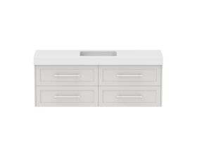 Hero - Kado Lux 1500mm All Drawer Wall Hung Vanity Unit 4 Drawers Centre Bowl 90mm Top