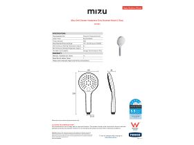 Specification Sheet - Mizu Drift Shower Handpiece Only Brushed Nickel (5 Star)