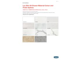 Material, Colour and Finishes - Kado Lux Slim Vanity