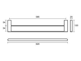 Mizu Soothe Double Towel Rail 600mm