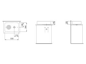 LAUFEN Val Square Counter Basin with Overflow No Taphole 550mm White