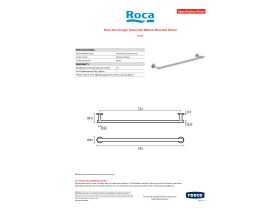 Specification Sheet - Roca Ona Single Towel Rail 800mm Brushed Nickel