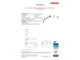 Specification Sheet - Sussex Pure Wall Basin Hostess System 250mm with Cirque Textured Handles Chrome (3 Star) Lead Free