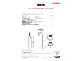 Specification Sheet - Mizu Drift Floor Mounted Bath Mixer Kit Brushed Bronze