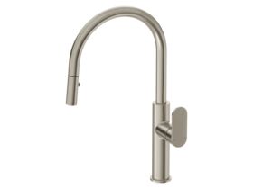 Hero - Mizu Soothe MK2 Gooseneck Pull Out Sink Mixer Curved Brushed Nickel (5 Star)