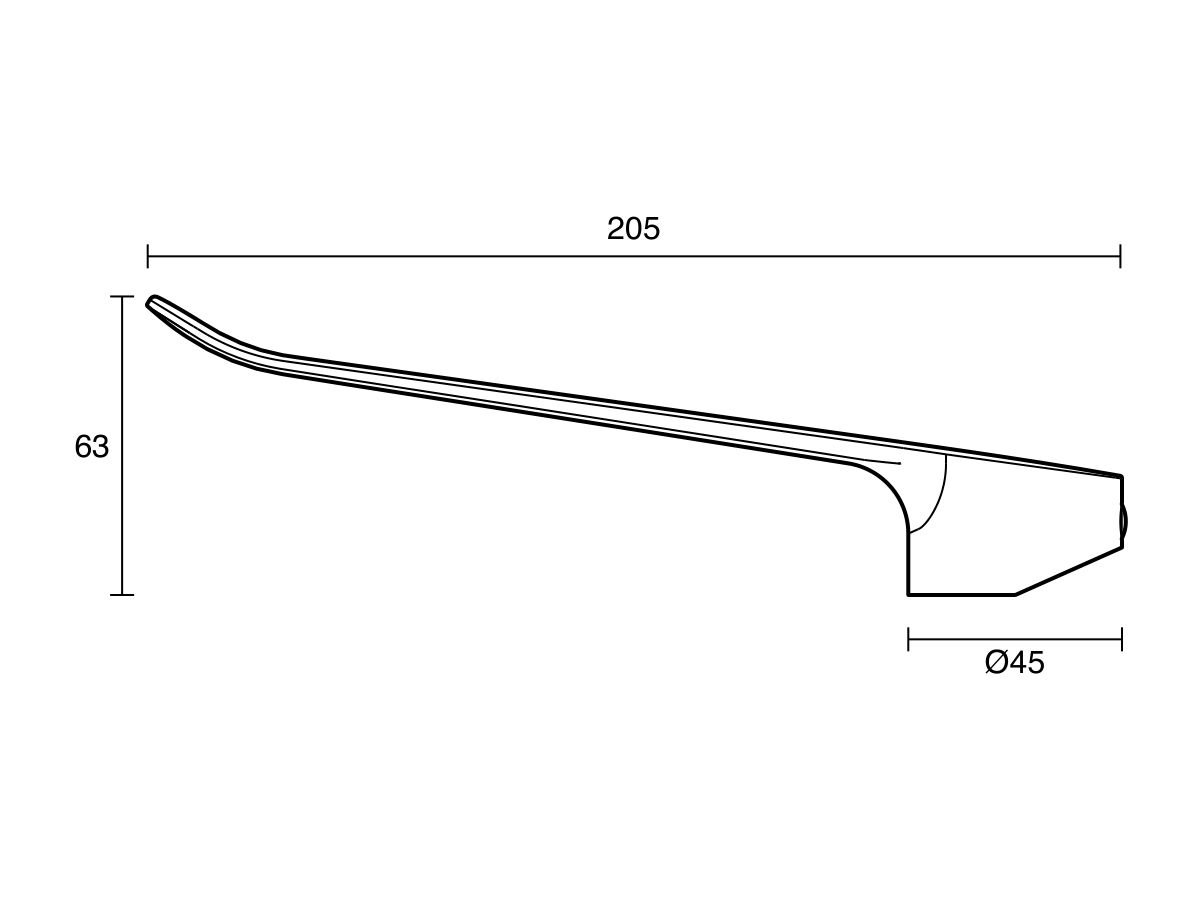 Technical Drawing - Mizu Soothe Mk2 Sink Mixer Extended Lever Only with Red & Blue Indicators