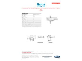 Specification Sheet - Roca Meridian Wall Basin & Fixing Kit Left Hand Bowl with No Overflow 750mm 1 Taphole White
