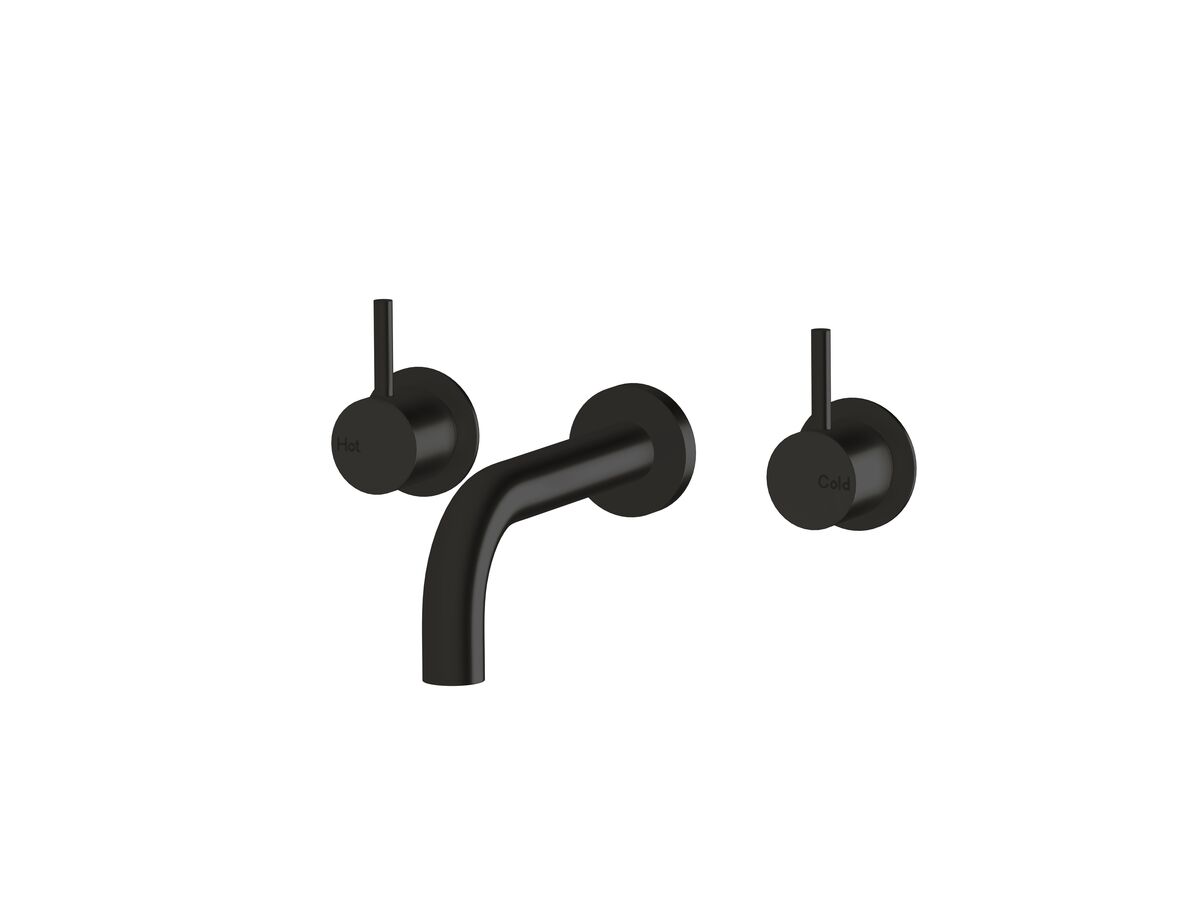 Sussex Scala 25 Wall Basin Set Curved 160mm LUX PVD Matte Opium Black (3 Star)