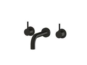 Sussex Scala 25 Wall Basin Set Curved 160mm LUX PVD Matte Opium Black (3 Star)