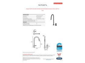 Specification Sheet - Sussex Oria Pull Out Hob Sink Mixer Set PVD Brushed Gunmetal (5 Star) Lead Free