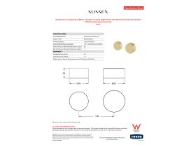 Specification Sheet - Sussex Pure Progressive Mixer / Diverter System Right Hand with Diamond Textured Handles PVD Brushed Gold Lead Free